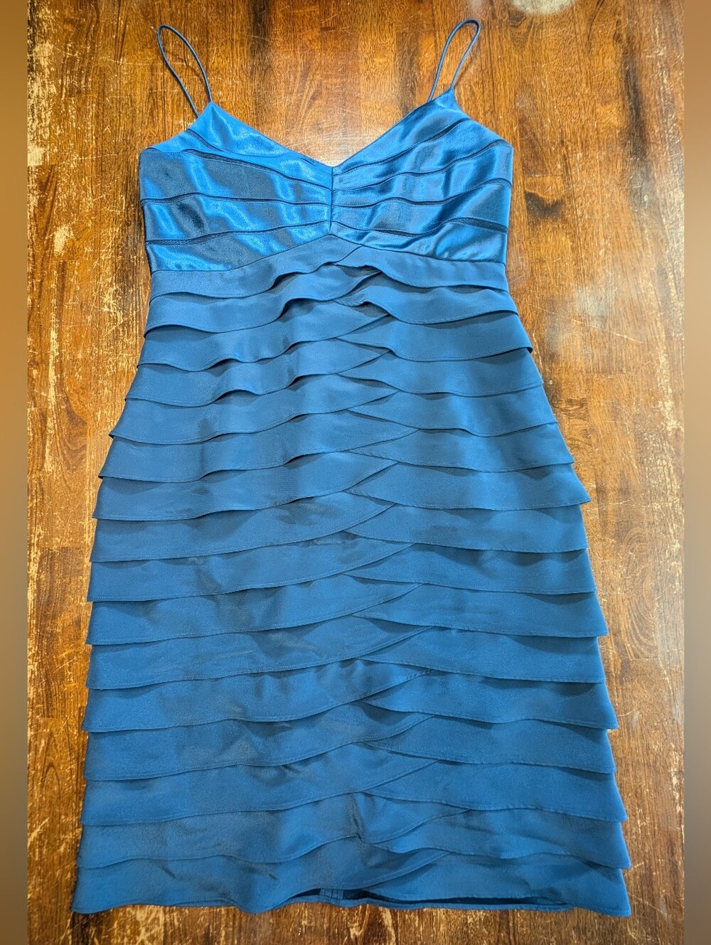 Eliza J Sleeveless Layered Dress Womens Size 12 Blue Cocktail Wedding Party